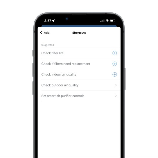 Enable Siri Shortcuts. Image of phone on the Siri Shortcuts page. Has suggested shortcuts and buttons to add, review, or edit your shortcuts