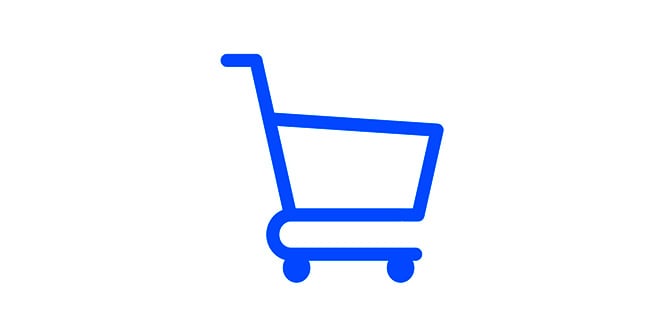 an illustration of a shopping cart.
