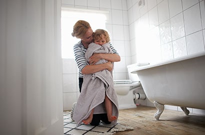 Run bathroom exhaust fans during baths and showers, and for at least 15 minutes afterward.