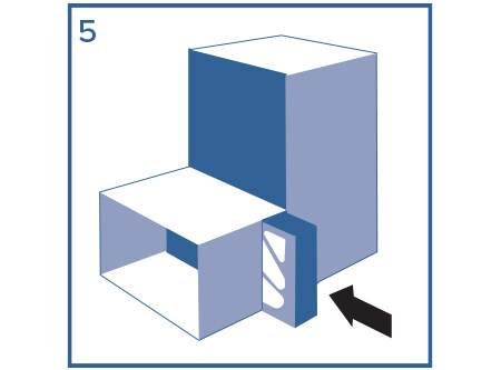 Illustration of a Filtrete Refillable Air Filter being installed into an HVAC unit.
