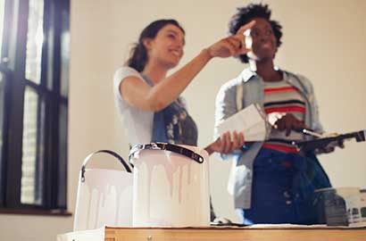 Most paints give off volatile organic compounds (VOCs), harmful chemicals that evaporate into the air, both during and after painting.