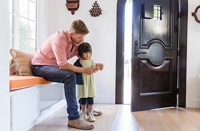 Add a mat both inside and outside of your front door to avoid tracking in pollutants and bacteria.