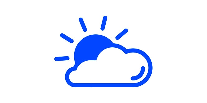 an illustration of a cloud with a sun peeking out from behind.
