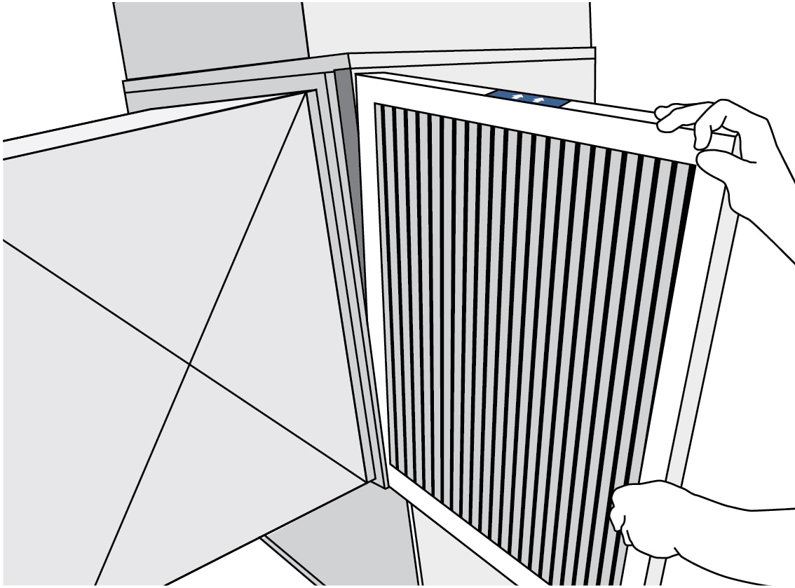 Placing Filtrete™ air filter in central HVAC unit
