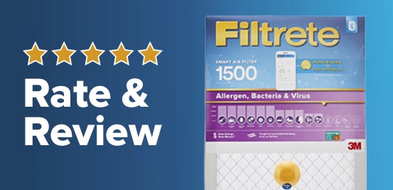 Rate & Review text next to filtrete filters
