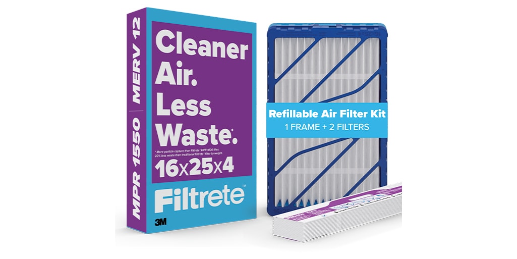 Filtrete Refillable Filter Kit 1550 MPR in package, on the front displays 