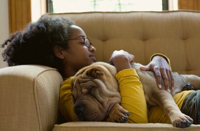 Pet and Child Sleeping