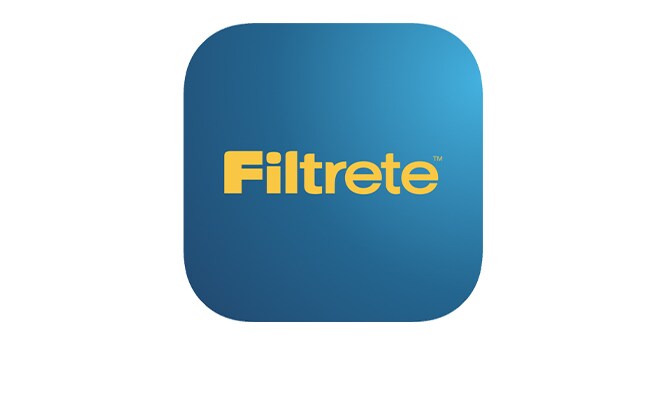 Filtrete App logo - &amp;amp;amp;quot;Filtrete&amp;amp;amp;quot; logo on a blue gradient.