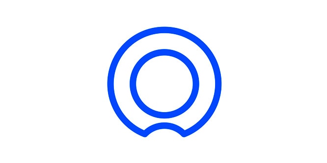 an illustration of the sensor on a smart air filter; two circles one inside the other, the outer circle with a crescent cutout at the bottom.
