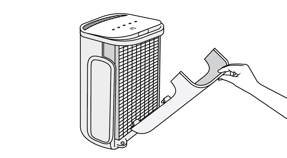 Replacing filter door on Filtrete™ Smart Air Purifier console device

