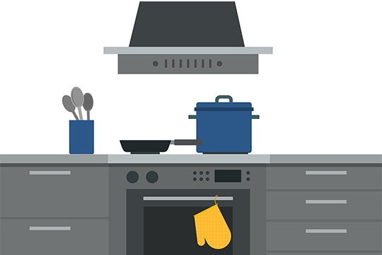 If your kitchen—or your entire home—smells like last night’s dinner, it’s time to make sure that your stove is properly ventilated.