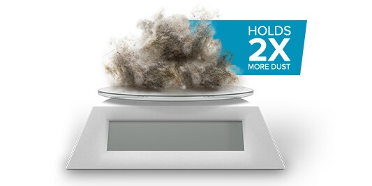 Holds 2 Times More Dust Infographic
