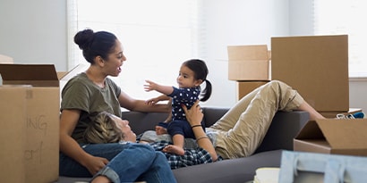 a family unpacking after a move